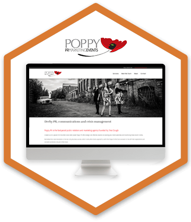 Poppy PR logo and home page