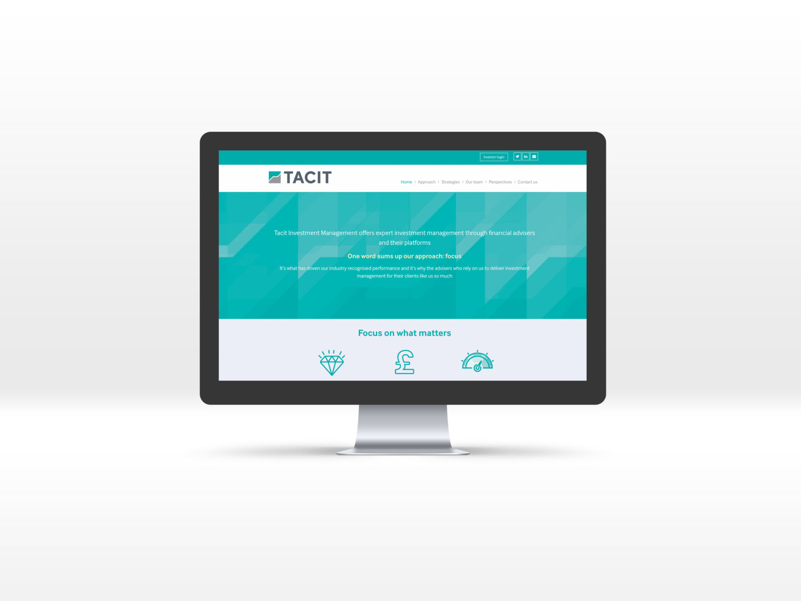 Tacit homepage displayed on a Mac desktop computer