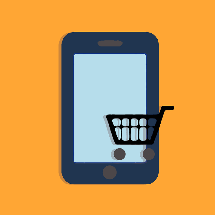 image of a tablet and a shopping trolly