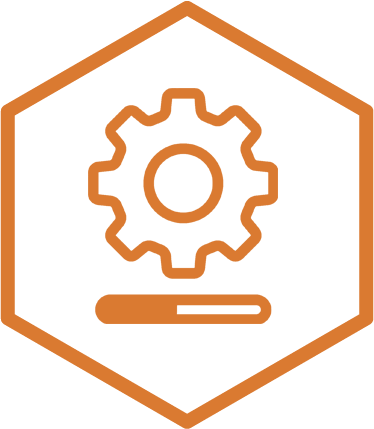 a cog icon scanning