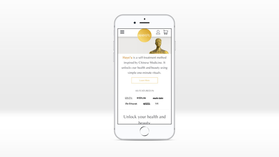 Hayo'u Method homepage displayed on a iPhone