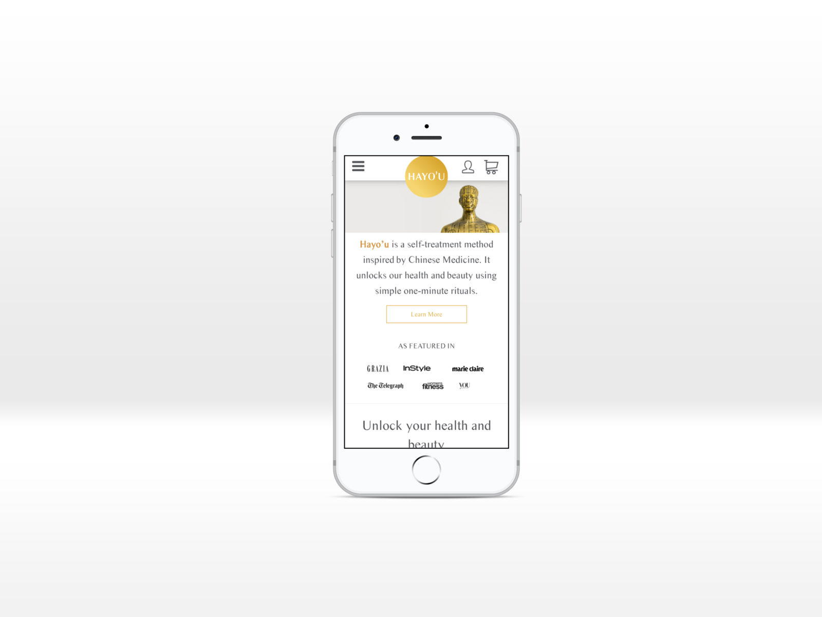 Hayo'u Method Home page displayed on an iPhone