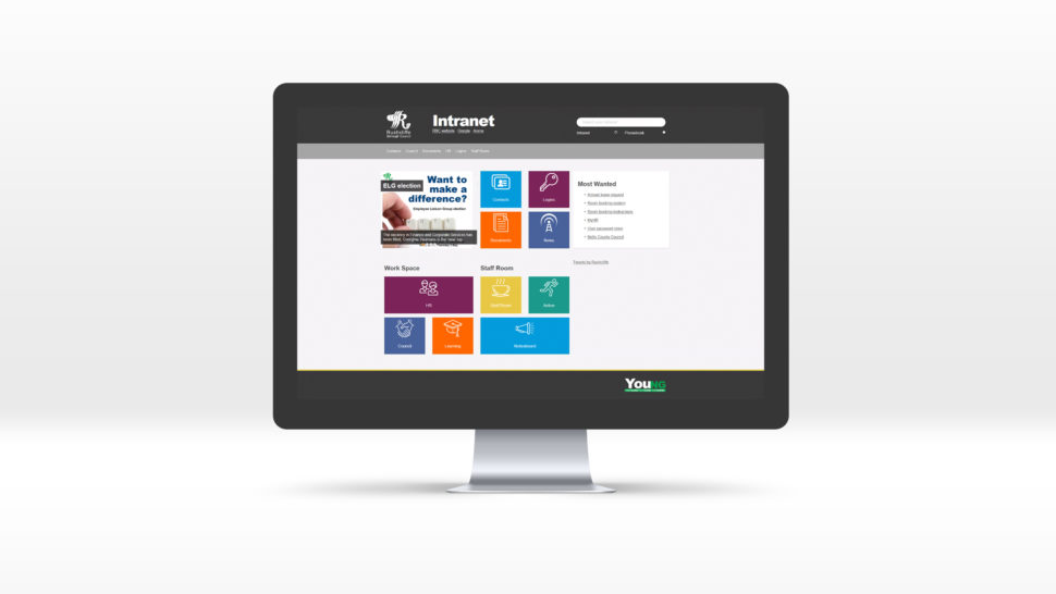 RBC intranet homepage displayed on a desktop Mac