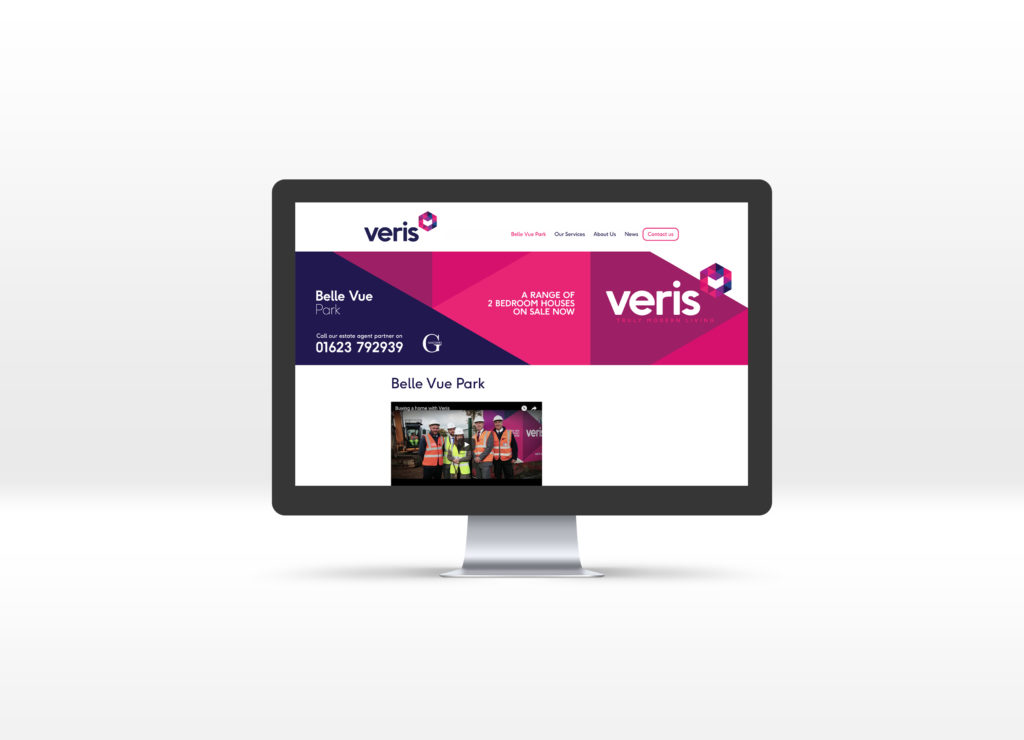 Veris homepage displayed on a Mac desktop computer