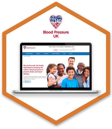 Blood Pressure UK homepage and logo