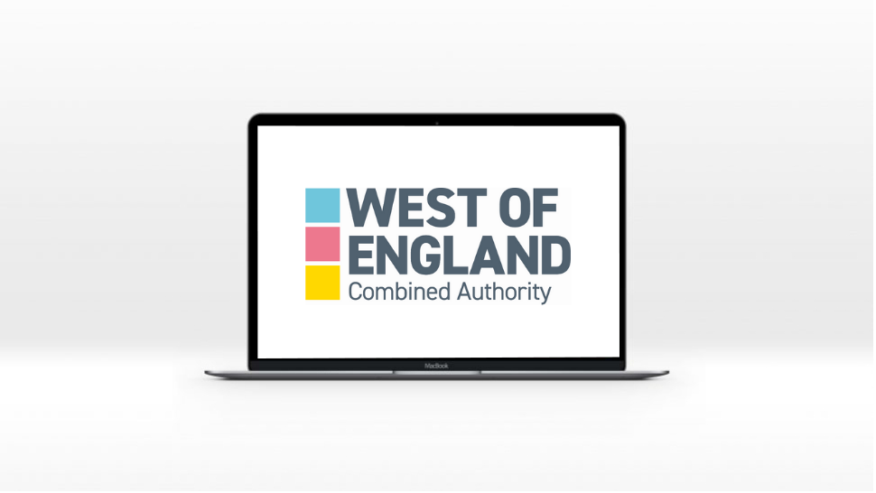 west of england logo on a laptop screen