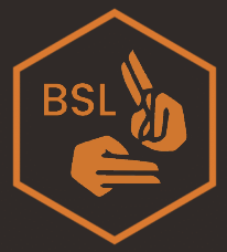 The letters BSL next to two hands signing