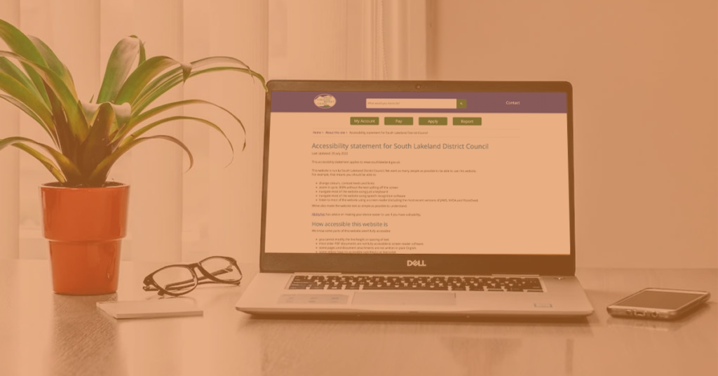accessibility statement example shown on a laptop computer