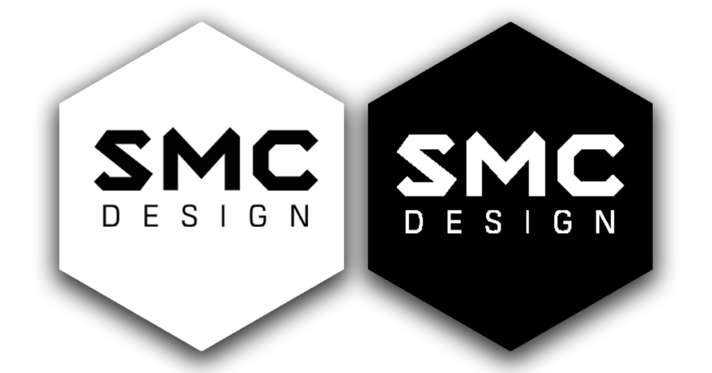 SMC logos in white and black