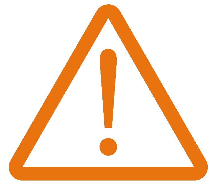 exclamation mark in a warning triangle