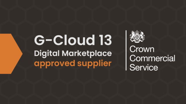 G-Cloud 13 Approved Supplier, with the Crown Commercial Service logo