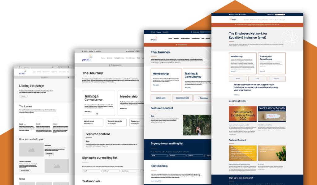 an example of a wireframe process on the enei website