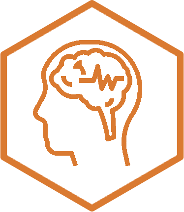 heaxagon brain icon