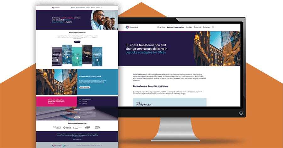 Viewpoint HR's website is displaying on a desktop monitor